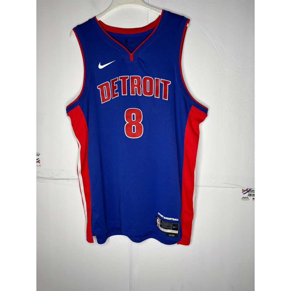 Nike Detroit Pistons Kemba Walker 8 SwingmanIcon Edition Jersey Blue Mens XXL 56 - Picture 2 of 7